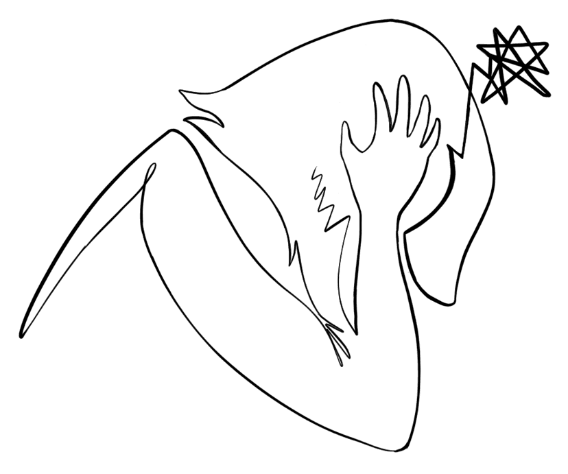 Illustration of anxiety and brain activity