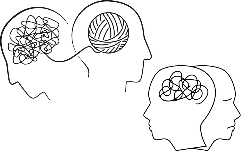 Brain illustration showing language pathways in post-stroke aphasia